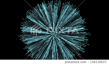 Abstract Cyan Light Data Explosion Burst 3D Illustration Abstract Cyan Light Data Explosion Burst 3D Illustration 136516637
