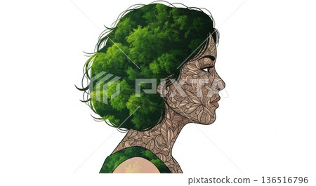 Double Exposure Woman Forest Nature Concept Portrait Double Exposure Woman Forest Nature Concept Portrait 136516796