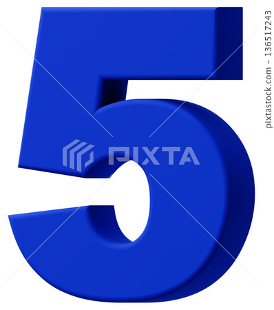 3D material_number_5_blue 3D material_number_5_blue 136517243