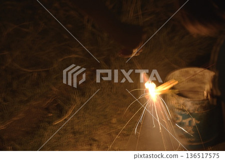 Hand-held fireworks Hand-held fireworks 136517575
