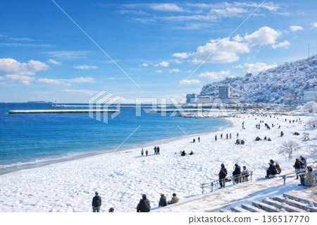熱海的雪景海灘 熱海的雪景海灘 136517770
