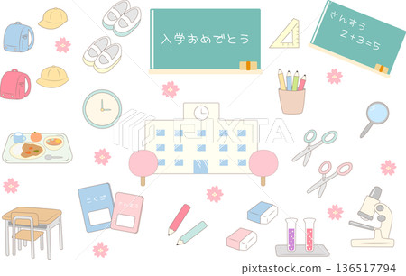 學校和入學相關的簡單插圖 136517794