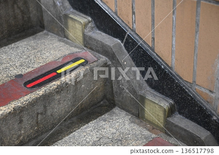 Luminous tiles remaining on the stairs at Nagoya Station 136517798
