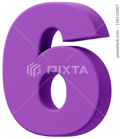 3D material_number_6_purple 136518007