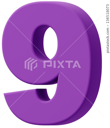 3D material_number_9_purple 136518073