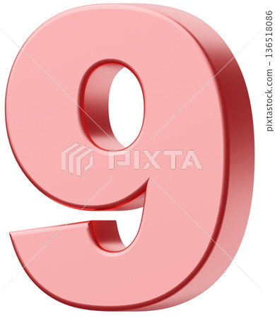 3D material_number_9_metallic_pink 136518086