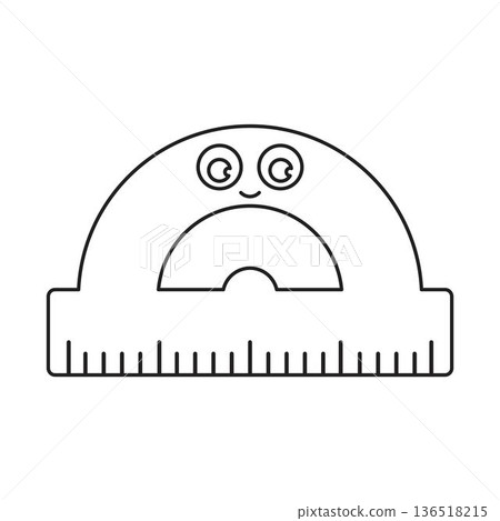 outline protractor isolated 136518215