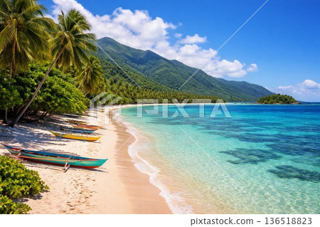 新喀裡多尼亞海灘波因迪米 136518823