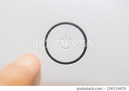 Press the power switch of the device with your finger Press the power switch of the device with your finger 136519478