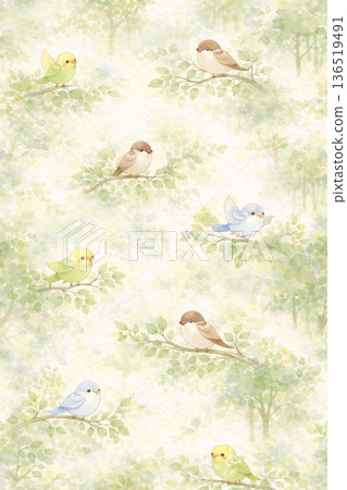 Bird Series: Abstract bird patterns that evoke the atmosphere of the forest 136519491