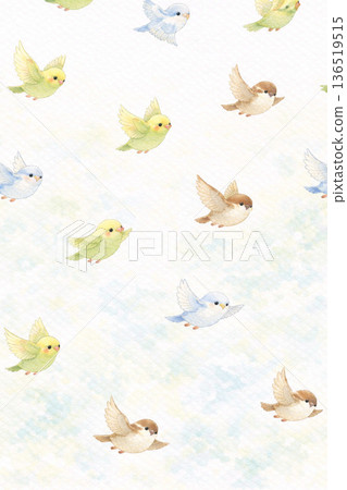 鳥類系列：小鳥隨機無縫圖案 136519515