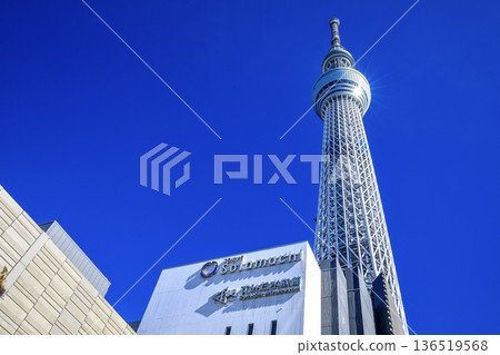 Exterior view of Tokyo Skytree and Tokyo Solamachi, Tokyo Exterior view of Tokyo Skytree and Tokyo Solamachi, Tokyo 136519568
