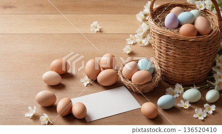 Easter Festival Blank Message Card Advertising Material Easter Festival Blank Message Card Advertising Material 136520410