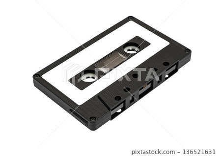 old audio cassette isolated on white with clipping path 136521631