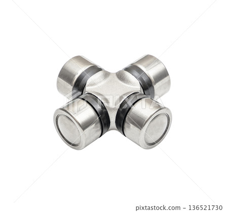 hinge crosspiece with bearings isolated on white with clipping path 136521730