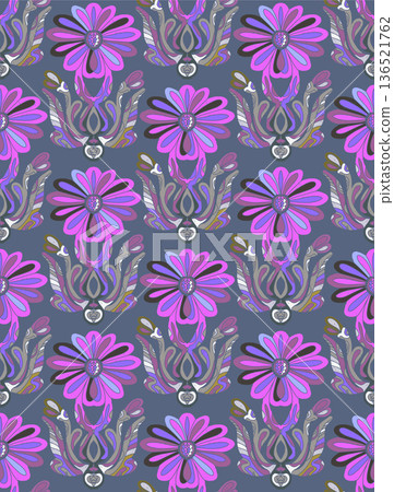 seamless pattern with colorful flowers seamless pattern with colorful flowers 136521762