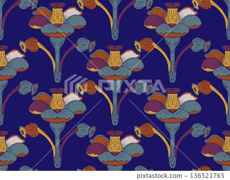 seamless pattern with flowers seamless pattern with flowers 136521765