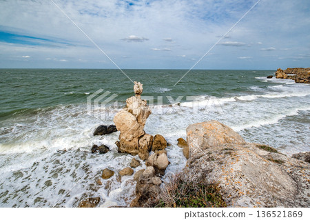 sea surf on the rocky coast sea surf on the rocky coast 136521869