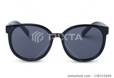Fashion stylish black sunglasses, isolated on white background Fashion stylish black sunglasses, isolated on white background 136522648