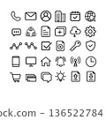 Set of 30 simple line icons for business use (black/monochrome) 136522784