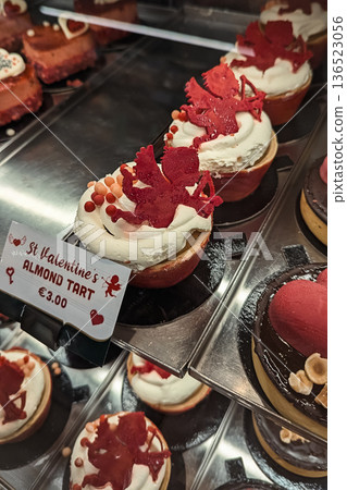 Sweet delight gift for partner from bakery, delight captured in closeup icing, romantic content for couples 136523056