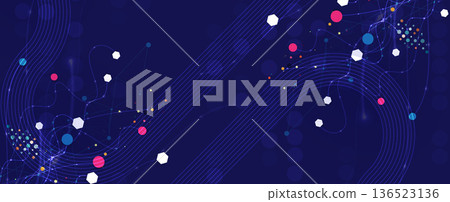 Technology and science banner or header. Computer neural network 136523136