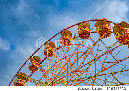 open ferris wheel cabins, bottom view 136523230