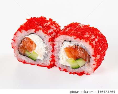 Roll California with salmon and tobiko 136523265
