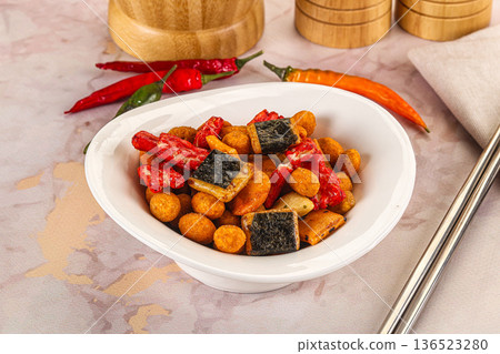 Japanese snack - Chili mame arare cracker Japanese snack - Chili mame arare cracker 136523280