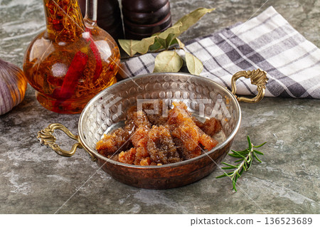 Salted herring fish caviar snack 136523689