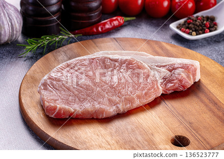 Raw fresh pork meat fillet steak Raw fresh pork meat fillet steak 136523777