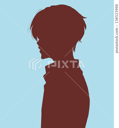Male side silhouette Male side silhouette 136523998