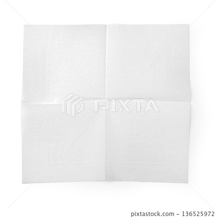 White paper napkin folded square top view 136525972