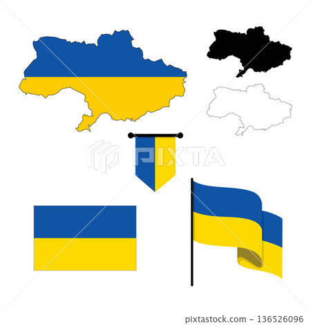 Official Flag of Ukraine in Blue and Yellow Color, Isolated on White, Editable or Scalable Vector Illustration in EPS Format for Graphic Design Elements, Eastern European Country, Republic of Ukraine Official Flag of Ukraine in Blue and Yellow Color, Isolated on White, Editable or Scalable Vector Illustration in EPS Format for Graphic Design Elements, Eastern European Country, Republic of Ukraine 136526096
