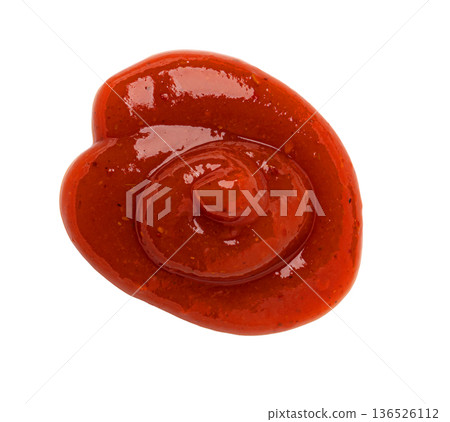 Ketchup swirling condiment with transparent background Ketchup swirling condiment with transparent background 136526112