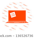 Tax deadline 2026 concept with laptop displaying tax notification on screen 136526736