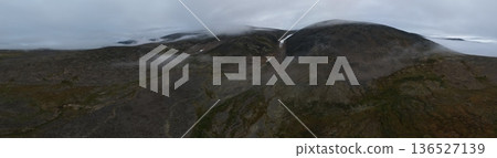 Aerial view Chukotka wilderness landscape Arctic coastal beauty landscape Aerial view Chukotka wilderness landscape Arctic coastal beauty landscape 136527139