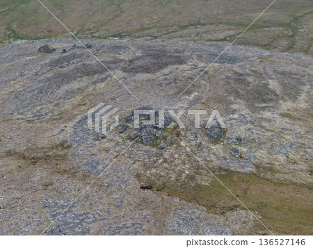 Aerial view Bering strait Chukotka remote pristine nature wilderness landscape 136527146