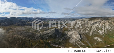 Arctic terrain Chukotka peninsula pristine nature perspective landscape Arctic terrain Chukotka peninsula pristine nature perspective landscape 136527158