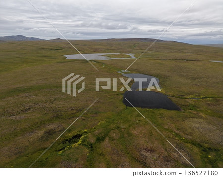 Remote Chukotka Arctic landscape pristine wilderness from above landscape Remote Chukotka Arctic landscape pristine wilderness from above landscape 136527180
