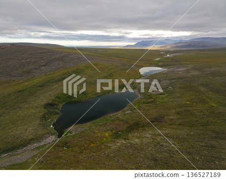 Arctic terrain Chukotka peninsula pristine nature perspective landscape 136527189