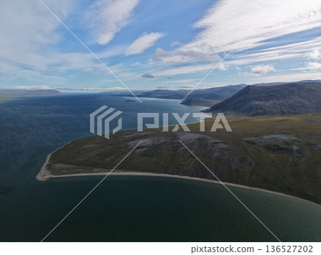 Chukotka Arctic coastline Bering wilderness pristine landscape view landscape 136527202