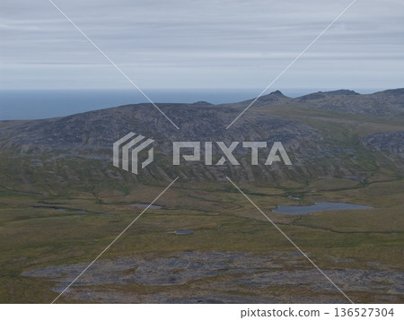 Chukotka Arctic coastline Bering wilderness pristine landscape view landscape Chukotka Arctic coastline Bering wilderness pristine landscape view landscape 136527304