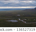 Remote Chukotka Arctic landscape pristine wilderness from above landscape 136527319