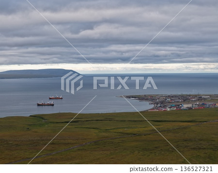 Chukotka Arctic coastline Bering wilderness pristine landscape view landscape 136527321