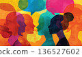 Colorful Speech Bubbles: Women's Social Connections, a Vibrant Communication Concept 136527602