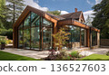 Modern Garden Room: Timber and Glass Extension, English Countryside, Natural Light 136527603