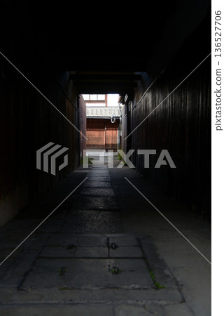 Street corner scenery, alley, sketch photo 136527706