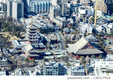 從東京晴空塔眺望淺草寺全景 從東京晴空塔眺望淺草寺全景 136527916