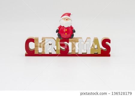 Santa and Christmas character object on white background Santa and Christmas character object on white background 136528179